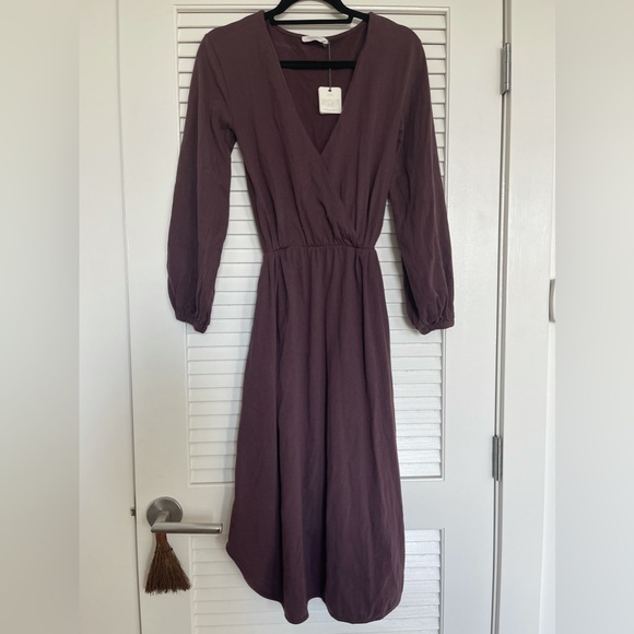 NWT Beaumont Organic Plum 100% Organic Cotton Knit Dress, XS - Picture 3 of 9